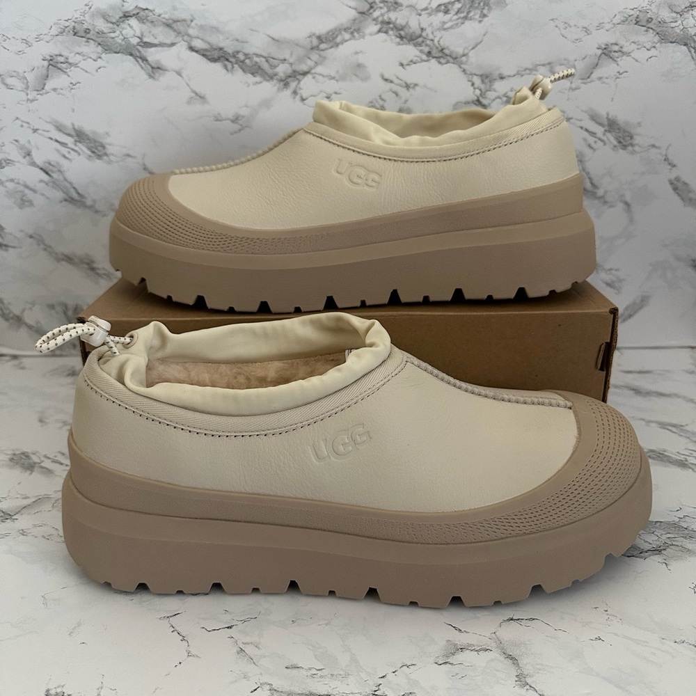 UGG Tasman Waterproof Hybrid Slip On Shoes Birch Leather 1158351 Men’s Size 12